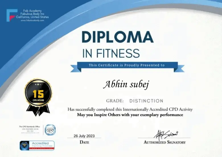 Diploma in fitness